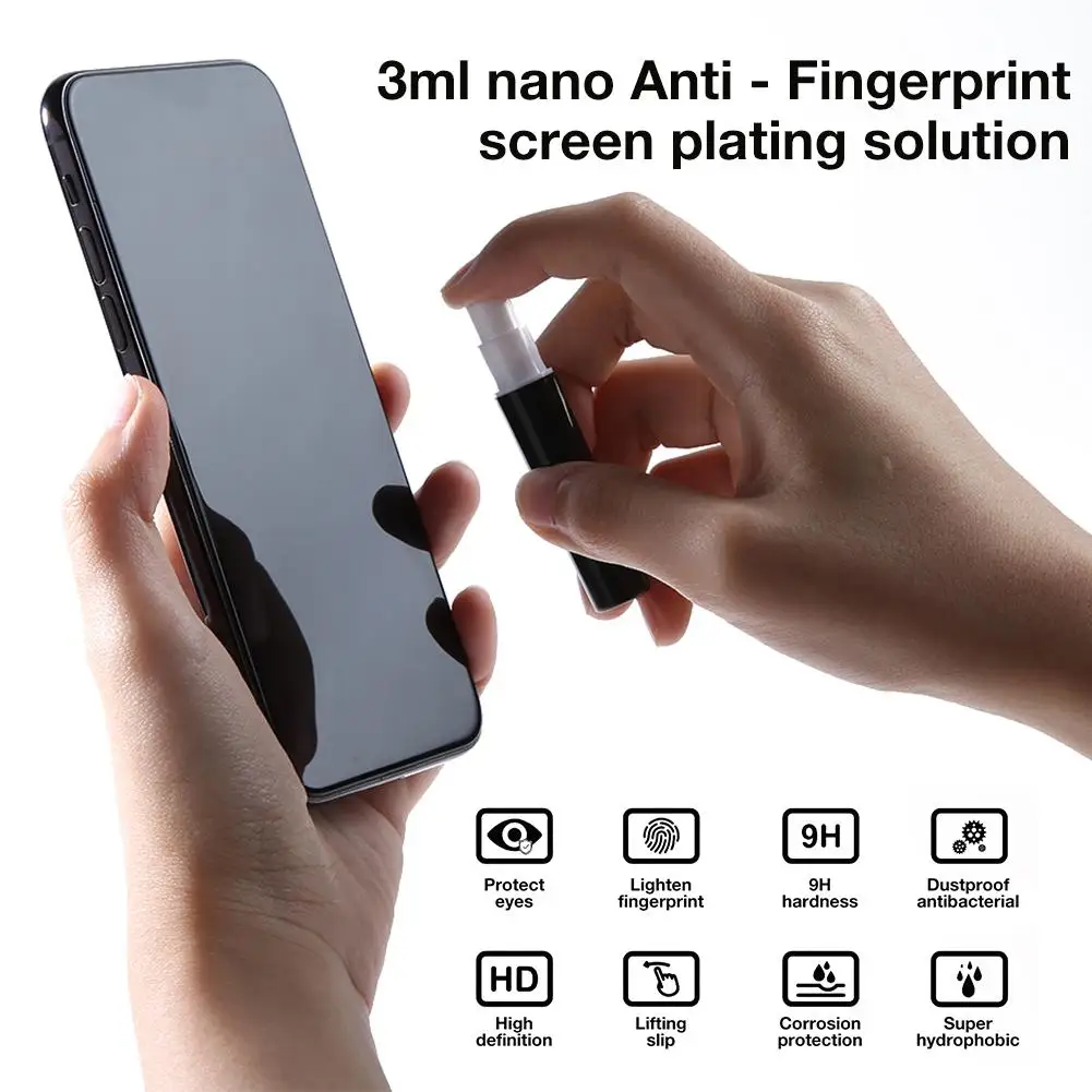 

Mobile Phone Nano Screen Plating Solution Anti-Fingerprint Anti-Oil Stain Wear-Resistant Anti-Scratch Screen Nano Coating 3ML