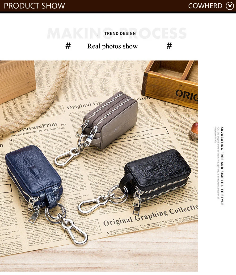 Ключа автомобиля сумка Коускин ключи Организатор Мода Key Holder ключница из натуральной кожи ключевой бумажник Для женщин Для мужчин Обложки
