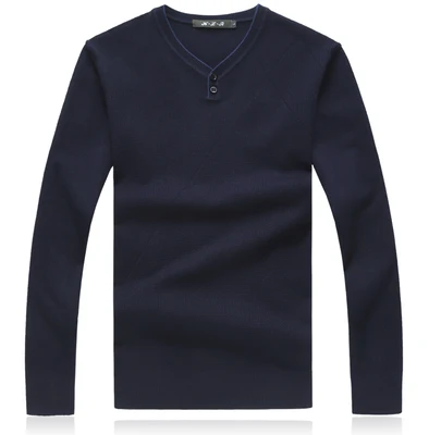 Зимний Рождественский кашемировый свитер с v-образным вырезом, Мужской пуловер, модный брендовый мужской джемпер размера плюс, мужские свитера M-7XL 6XL 8XL - Цвет: Тёмно-синий