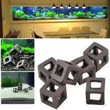 5 pçs esconder caverna camarão cerâmica pedra aquário ornamento tanque de peixes cubo quadro diy decoração acessórios akvaryum aquario decoração