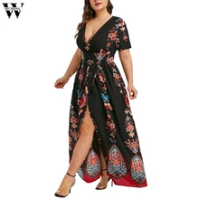 Женское платье, женские повседневные платья размера плюс, модное женское платье с v-образным вырезом и принтом бабочки, Прямая поставка May20 Vestido