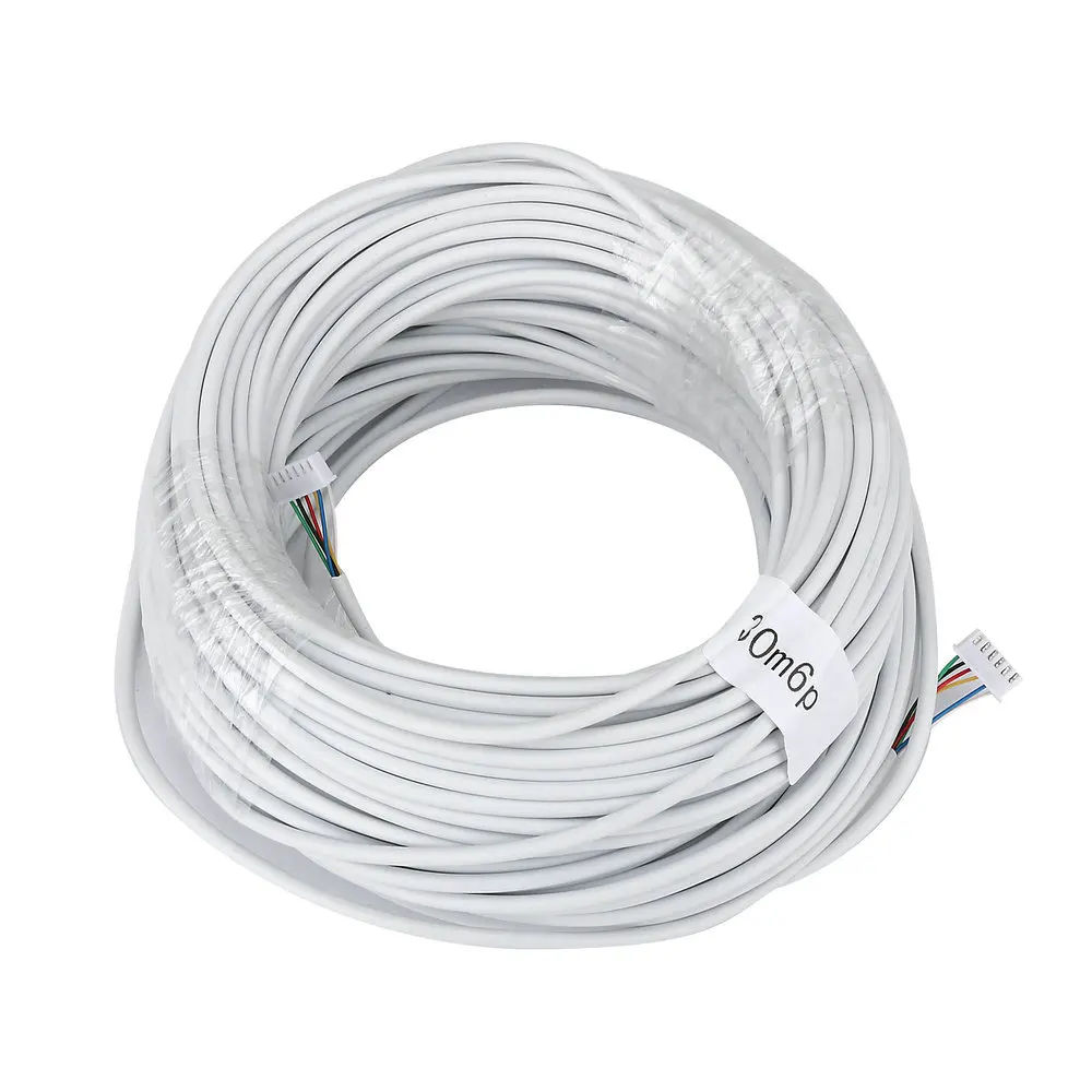 Cabo de Fio para Vídeo Telefone da Porta Campainha com Fio Porteiro Cor Cabo Intercom 30 m 2.54*6 p 3 wired intercom