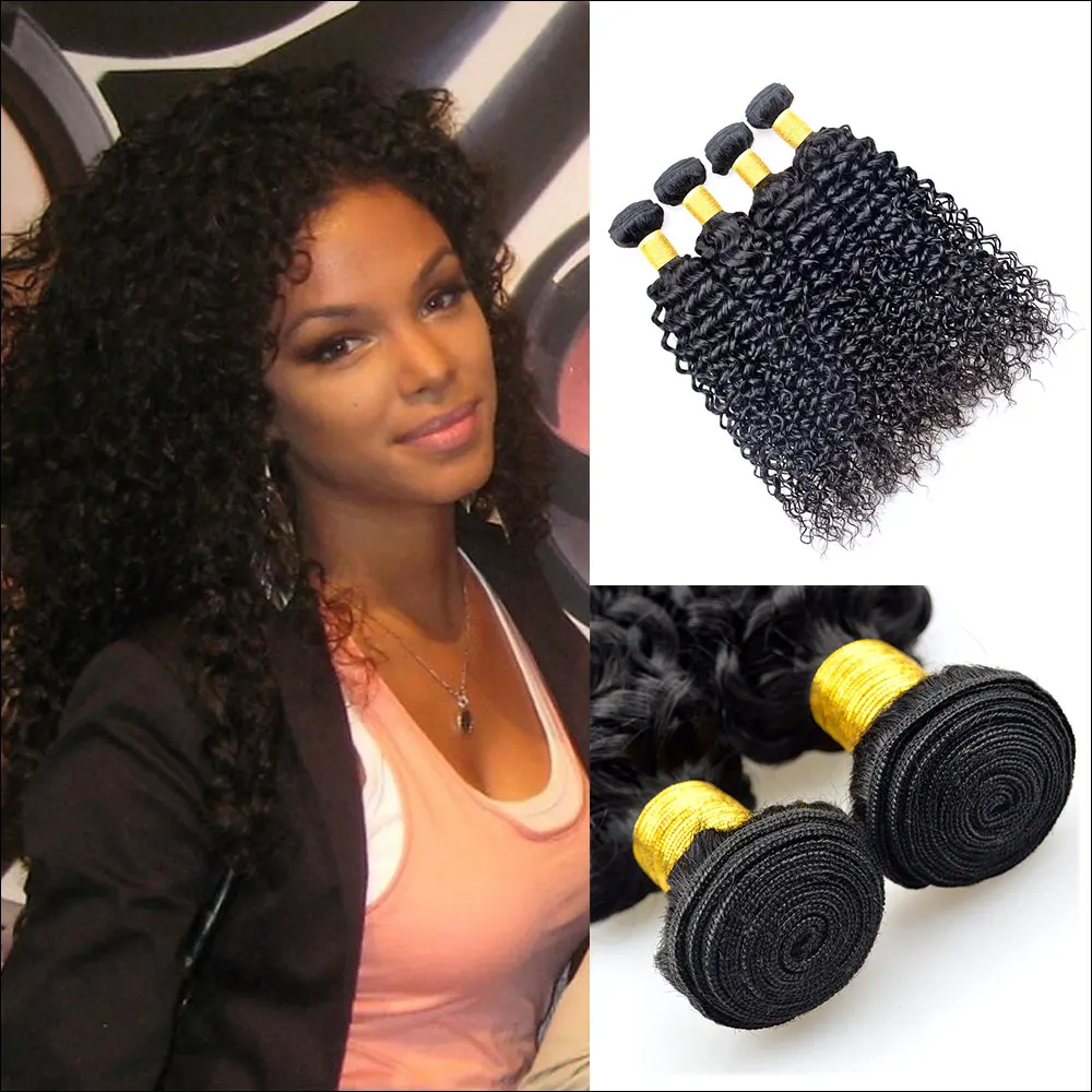 4pcs lot Brazilian Virgin Hair Extensions Kinky Curly Jerry Curl