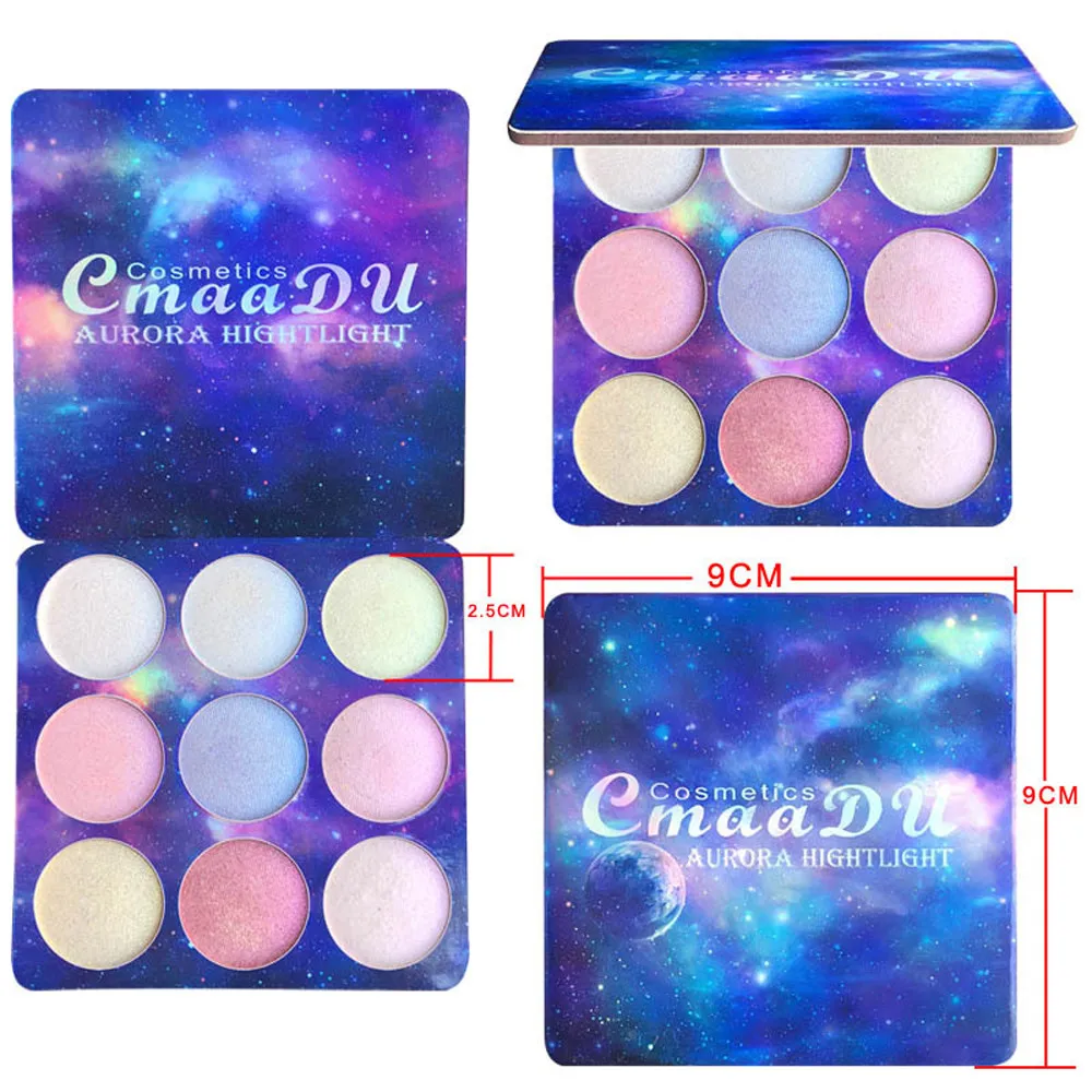 

New Eyeshadow Palette 9 Colours Highlight Eyeshadow Waterproof Long Lasting Eye Health and Beauty F12.14