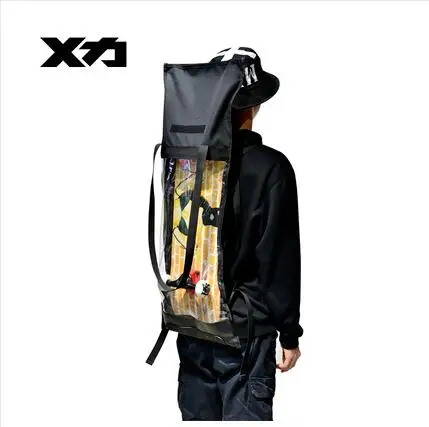 Оксфорд ткань двойной рокер сумки скейтборд рюкзак влюбленных сумки черные студенческие сумки для скейтборда - Цвет: Black
