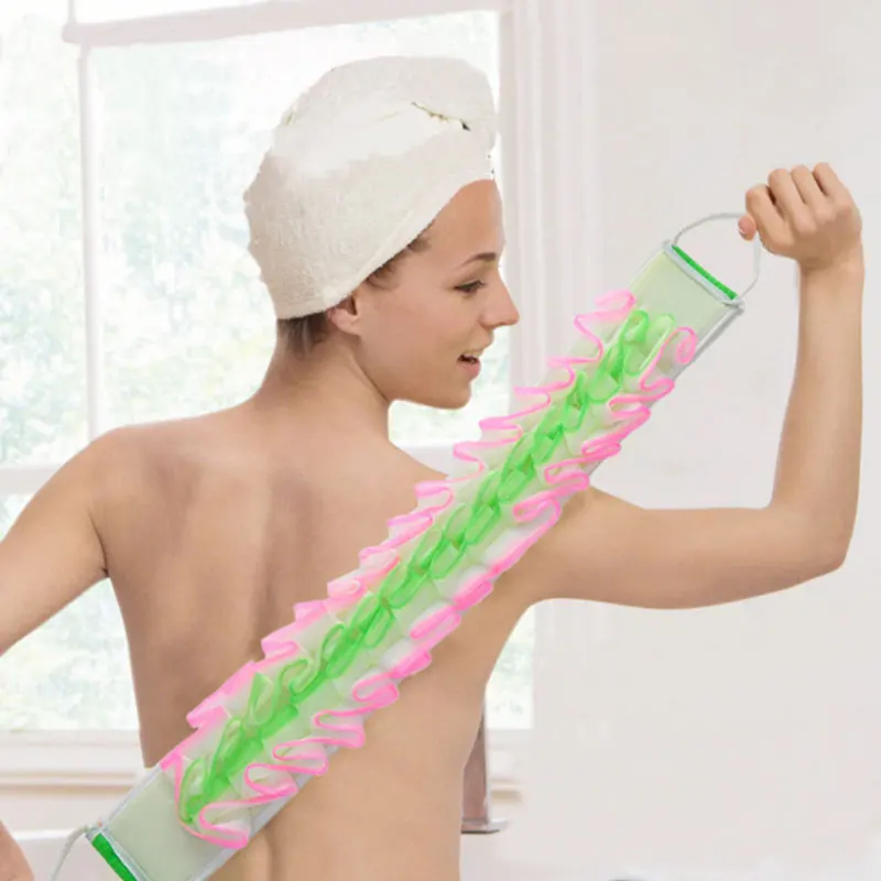 1PCS NEW Exfoliating Body Cleaner Back Scrub Belt Massage Towel Mesh