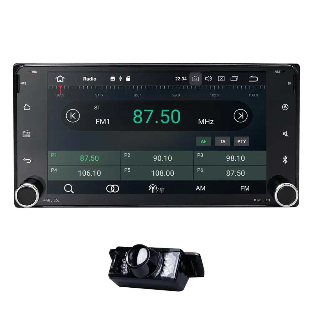 Top Octa  Core Android 8.0 Car Universal radio For Toyota Corolla Camry 1024*600+wifi+SWC+BT RDS DVR TPMS SD TPMS Free rear camera 1