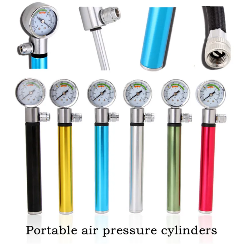 

Bicycle Aluminum alloy Pump With Gauge High Pressure Hand Mini Pump Hose Air Inflator Cycling Shock Fork Tire Bike Pump M25