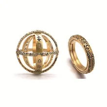 Винтажное астрономическое шаровое кольцо золотого и серебряного цвета, космическое кольцо на палец для влюбленных пар, ювелирные изделия, подарки