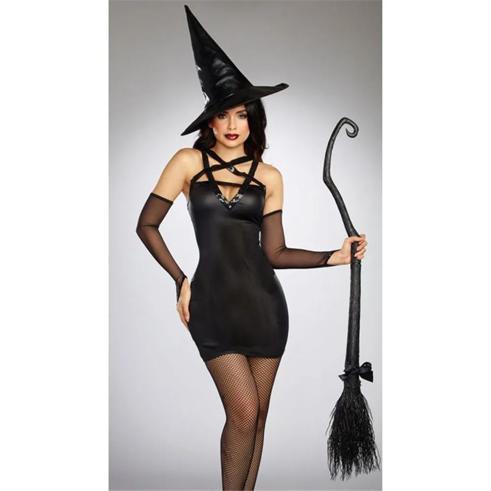Фантазия черная ведьма нарядное платье на вечерние платье Карнавальная одежда для выступлений Хэллоуин костюм волшебница костюм Взрослый