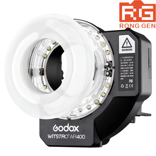 Godox AR400 400 Вт литий-ионный Батарея ЖК-дисплей Панель мощный макро светодиодный Кольцевая вспышка Speedlite видео свет комплект с DHL EMS