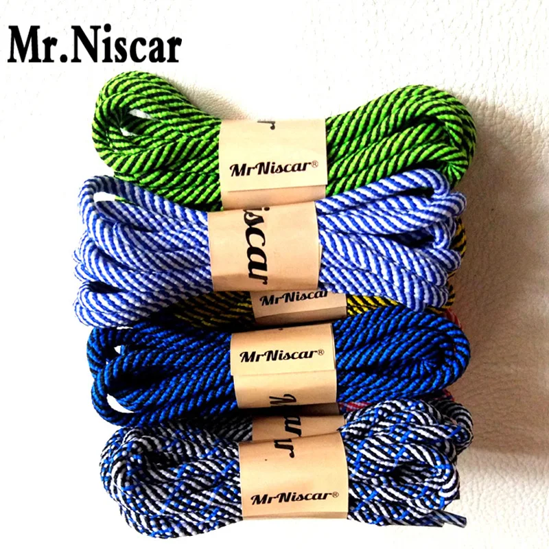 Mr.Niscar 10 Pair Brand Shoelaces Shoestring Round Hiking Walking Camping Colour Striped Shoe