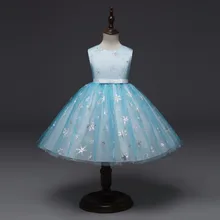 Бальное платье для маленьких девочек детское кружевное платье со снежинками детская праздничная одежда