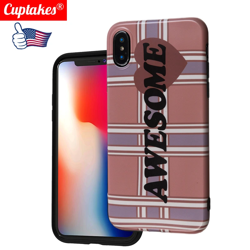 

Luxury Brand Art IMD Soft Silicone Cover for Apple iPhone case X 10 XS Max XR 7 8 Plus 6 6S Cute Pattern Free Awesome Grid Coque