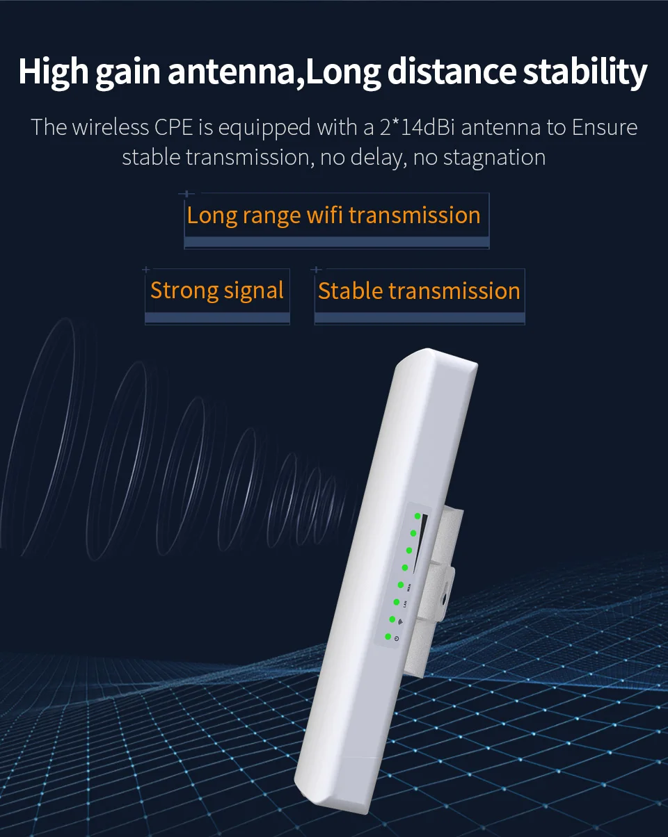 COMFAST 5-10 км 5,8 ГГц Открытый CPE беспроводной Wi-Fi ретранслятор 300 Мбит/с расширитель маршрутизатор AP 2* 14dbi антенна точка доступа усилитель сигнала