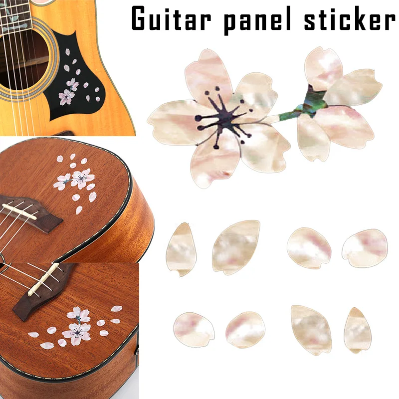Guitar Fingerboard Panel Sticker Cherry Blossom Decals Decoration for Ukulele Bass XR-Hot Guitar Romantic Cherry Blossom Sticker