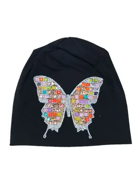 

B17964 newest fashion crystal Butterfly pattern hats,good stretch shimmer stone hats,,crystal hair accessories for women