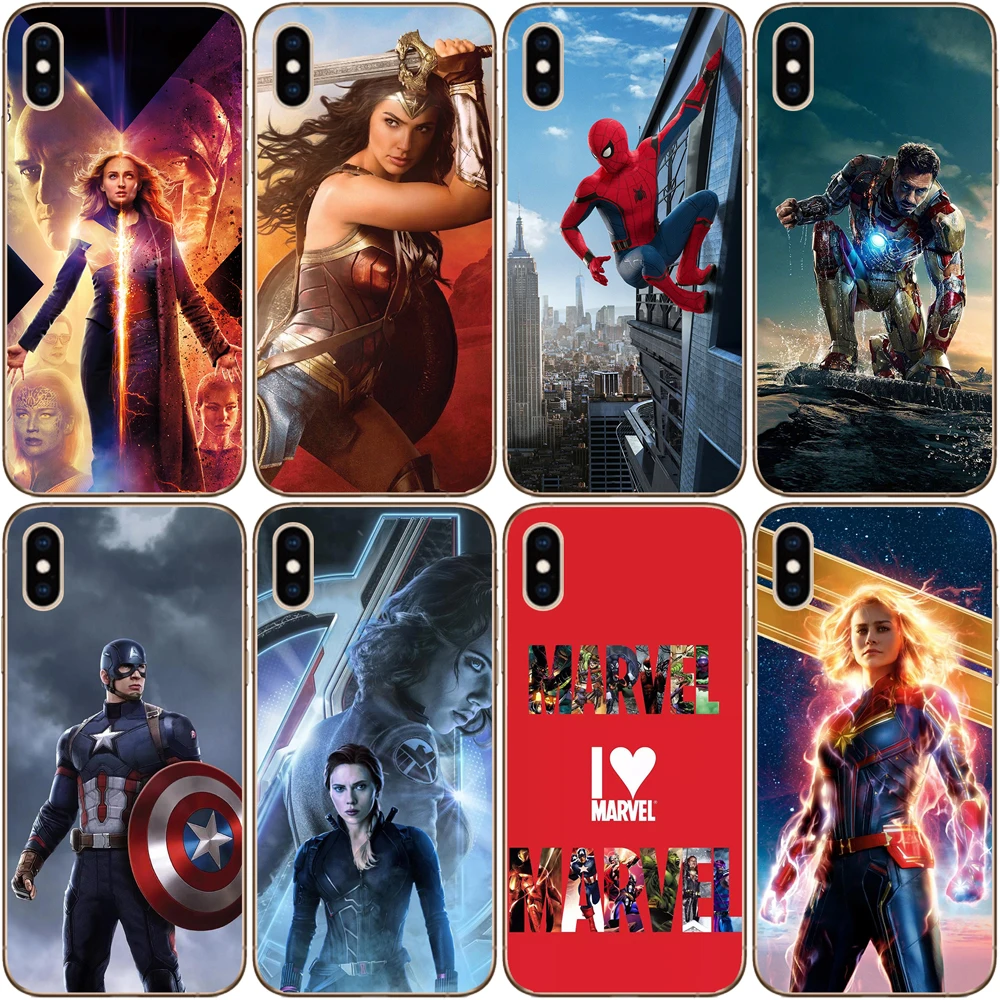 Модный чехол для телефона iPhone X XS MAX XR 8 7 6 6S 7Plus 5 5S SE Miracle Hero Iron Man Spiderman мягкий