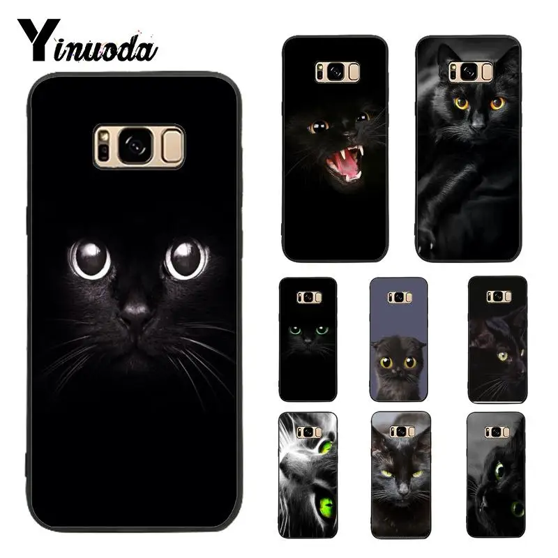 

Yinuoda Case for Galaxy S9 Black Cat Staring Eye Luxury Cool Phone Accessories Case For Samsung Galaxy S4 S5 S6 S7 S8 S9