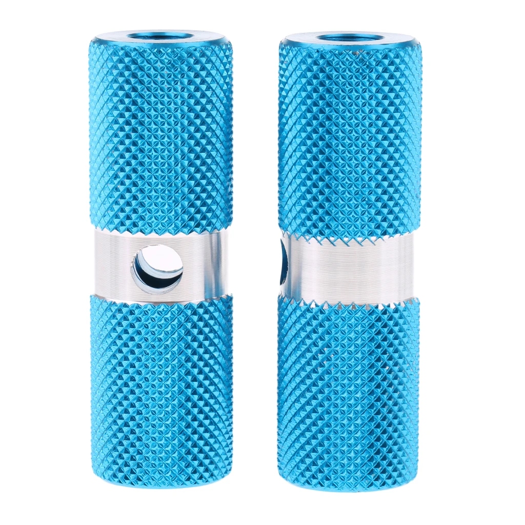 Aluminium Alloy Cylinder BMX Front Rear Axle Foot Pegs Bike Bicycle Blue Bicycle Parts Replacement