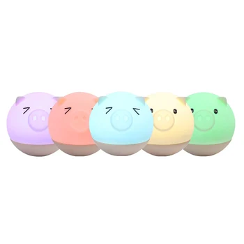 

Cute Pig LED Night Light Touch Sensor USB Silicone Baby Bedroom Table Lamp Toy for Children Bedroom Decoration