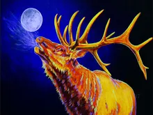 Diamond Mosaic Diy 5D Diamond Embroidery Reindeer Looking At The Moon Diamond Painting Cross Stitch Floral Rhinestone Decoration