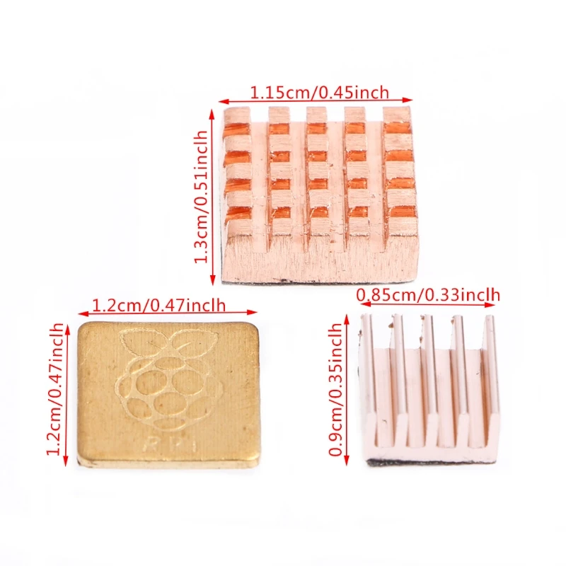 

3 Pcs/Set Copper Heatsink Heat Sink Cooling Kit For Raspberry Pi 3 Model B