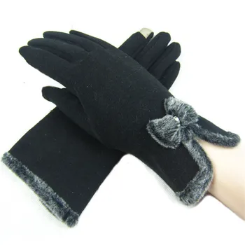 

Phone Touched Screen Luva female Gloves Warm Glove For Women Solid color Guantes Mujer Out Door Winter Wrist Mittens Heated G032