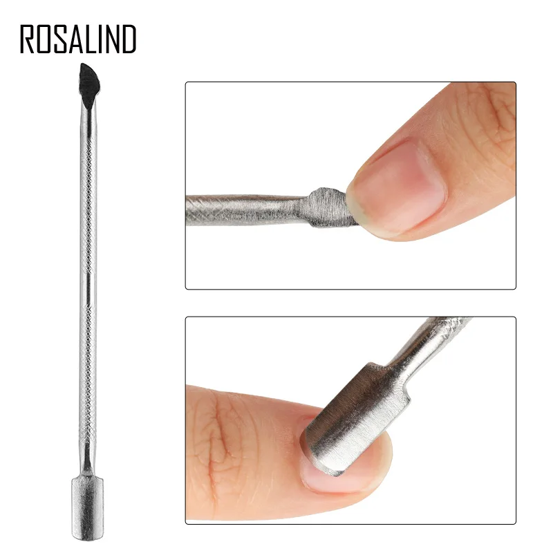 ROSALIND 1 шт. инструменты для дизайна ногтей из нержавеющей стали Толкатель кутикулы