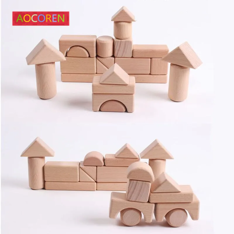 

Aocoren Building Blocks 22pcs Bricks Educational Toys Model Building Kits wooden Block Children Gifts