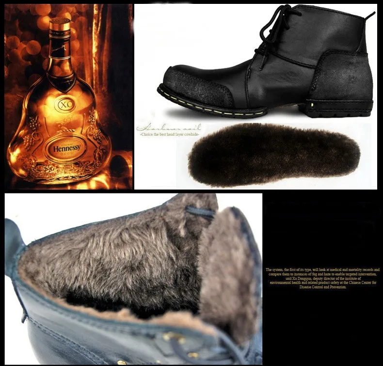 OTTO/ботинки ручной работы наивысшего качества; зимние ботинки с заклепками на меху из натуральной коровьей кожи; Мужская модная обувь; экспресс