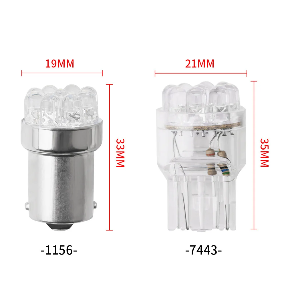 2 шт./лот 1156 BA15S P21W 1157 BAY15D S25 R10W R5W 12 светодио дный белый красный желтый сзади света сигнальные лампы Backup DC 12 В