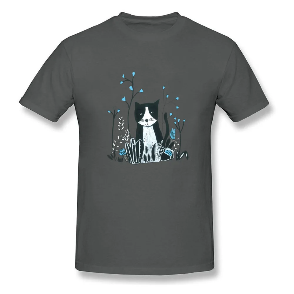 Tees Flower Cat Summer Funny Camisa Short Sleeve Pure Cotton O-Neck Men's Top T-shirts Camisa Tops Tees Top Quality Flower Cat carbon