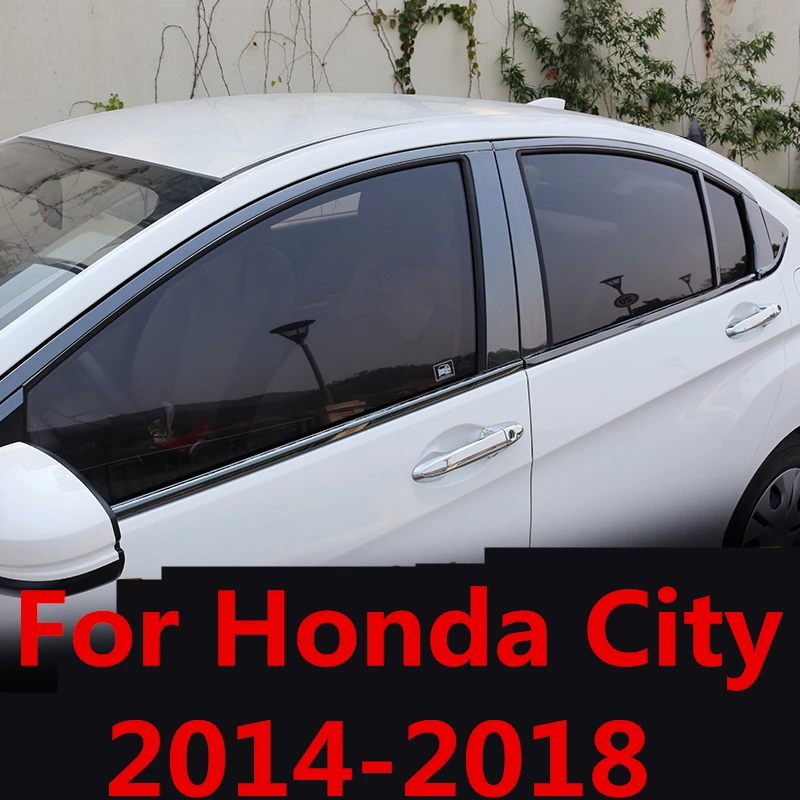 Для Honda City 2014 2018 Высококачественная Автомобильная оконная обшивка из нержавеющей