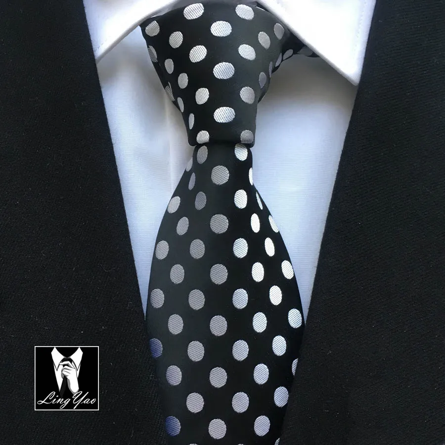8 см деловые галстуки классические Полька бабочка в горох