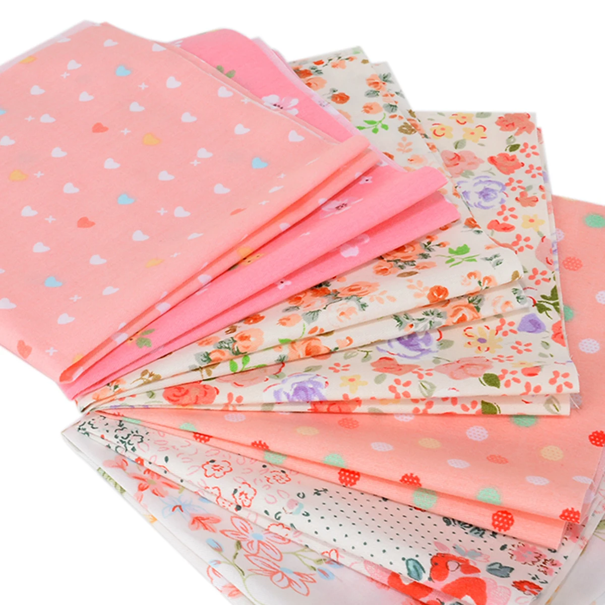 25*25cm 7pcs Orange Series Squares Quilt Fabric Quarters 100% Cotton Fabric Patchwork Sewing Quilting Cloth DIY Crafts