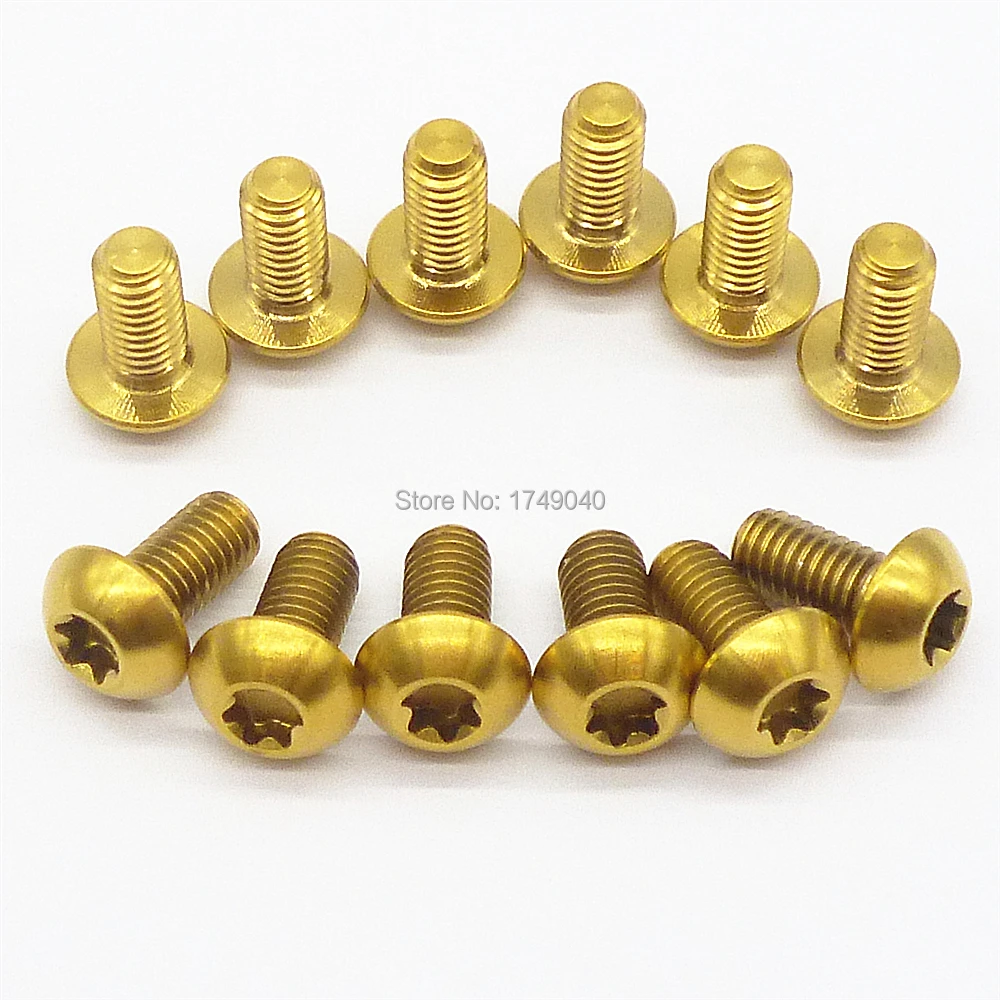 Болты дискового тормоза M5x10mm из титанового сплава 12 шт. винты для бутылок с водой