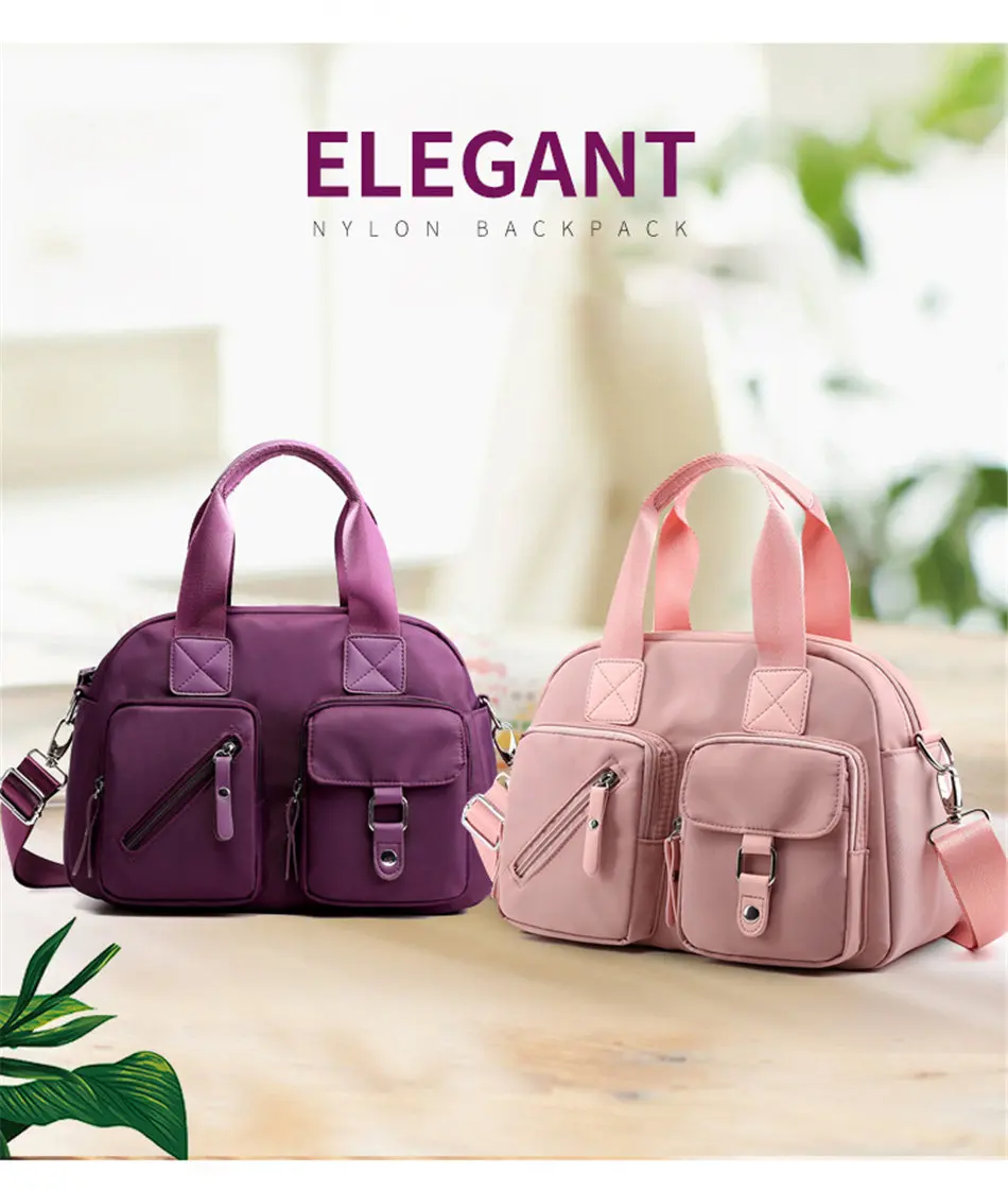 Multi-pocket Tote luxury handbags nylon cloth women bags designer sac main femme crossbody bags for women Pink bag over shoulder
