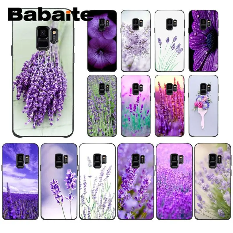 Мягкий чехол для Samsung Galaxy s10 s10plus s9 s8 plus s7 s6edge с узором лавандового и фиолетового