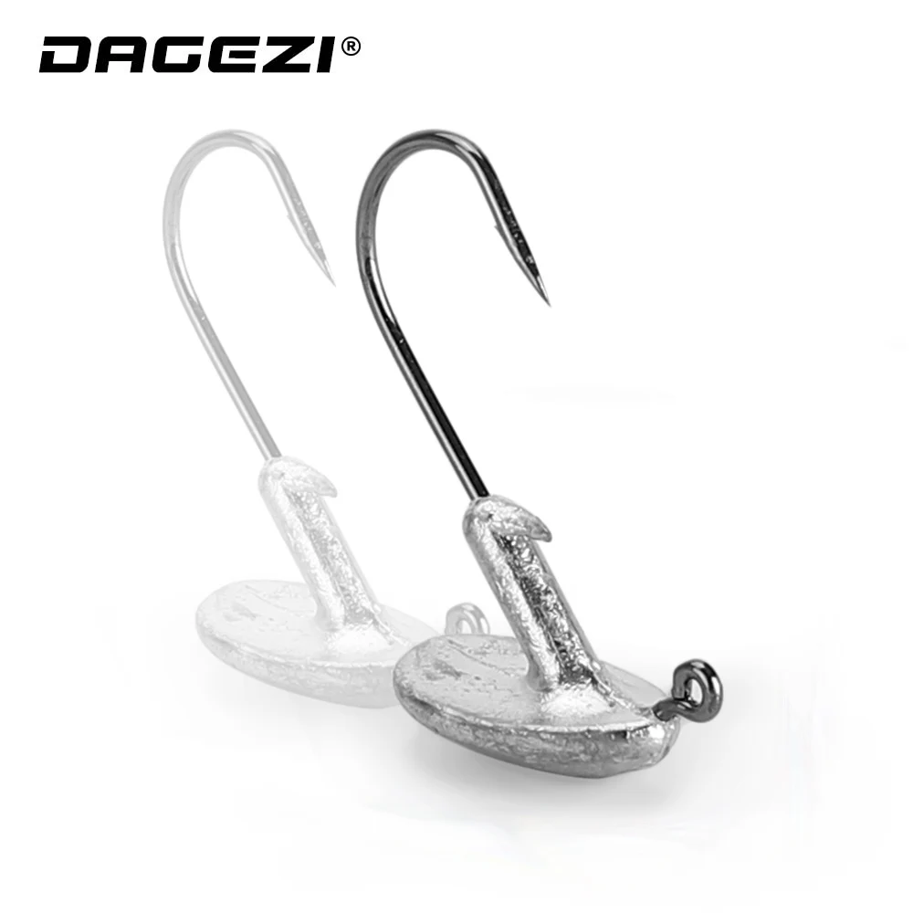 

DAGEZI 5pcs/lot Jig Lead Head Hook 3.5g/5g/7g Fishing hook Lead GrankHook Soft Worm Carp Fishing Tackle