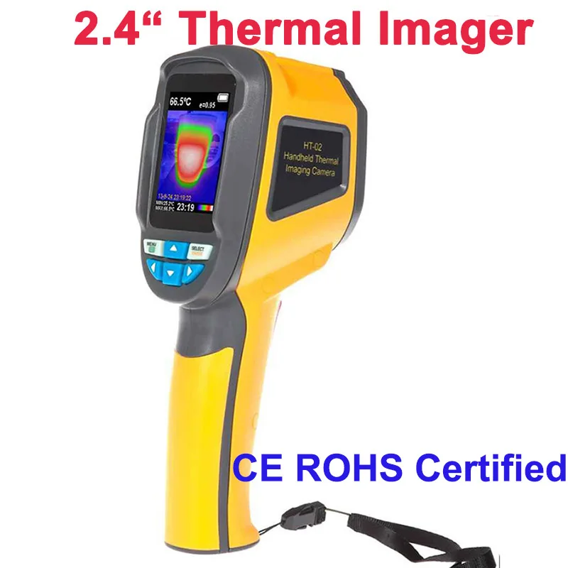 Goedkoop HT 02 Warmtebeeldcamera Handheld Thermische Camera, warmtebeeldcamera IR Infrarood thermische camera 2.4 inch Kleuren scherm