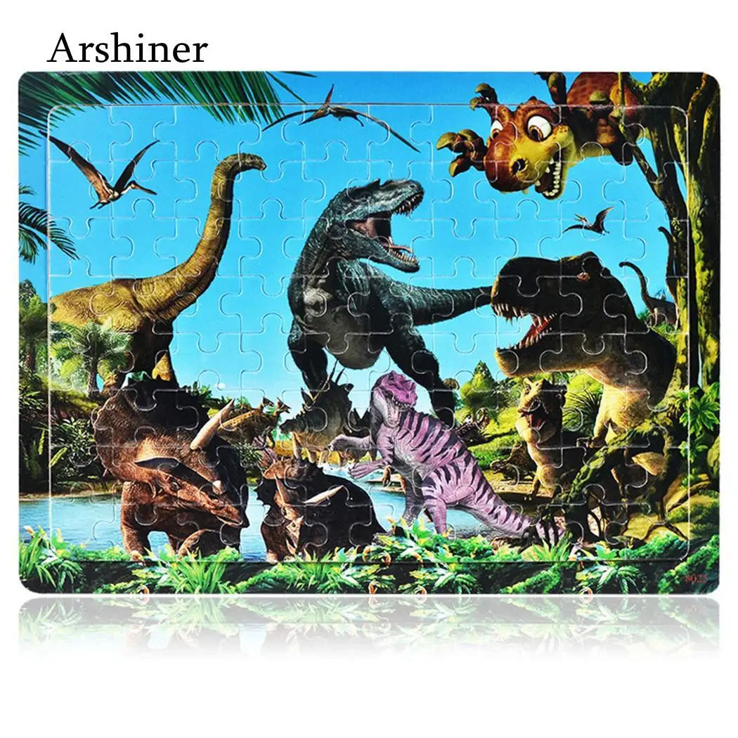 Многоцветный 80 шт. 3 года Пазлы Мультфильм игрушка динозавр дети насекомые Русалка медведь развивающие игрушки