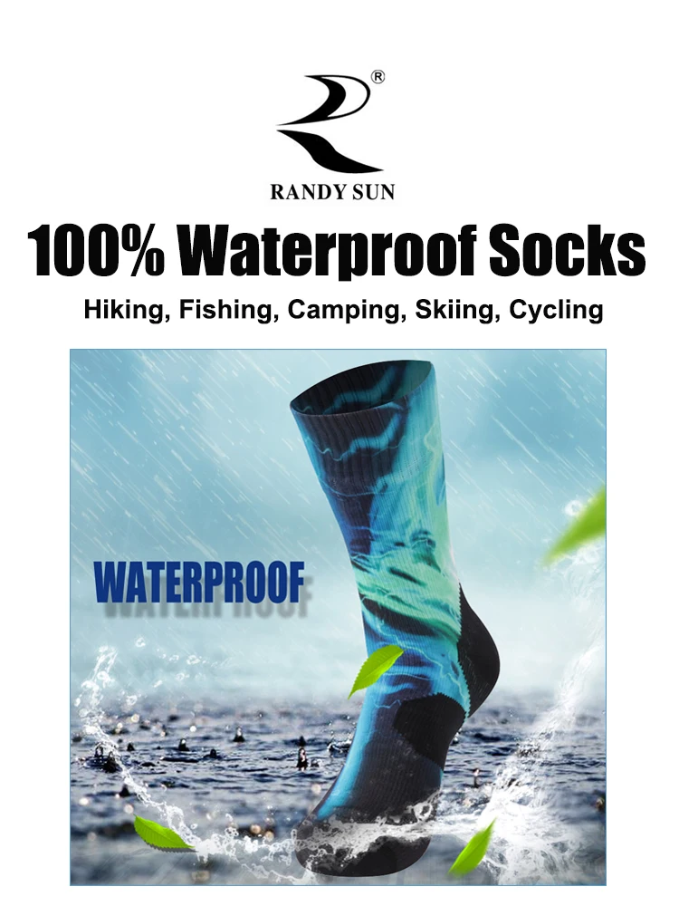 RANDY SUN походные водонепроницаемые дышащие женские носки для спорта на открытом воздухе, катания на лыжах, рыбалки, охоты, велоспорта носки 1 пара
