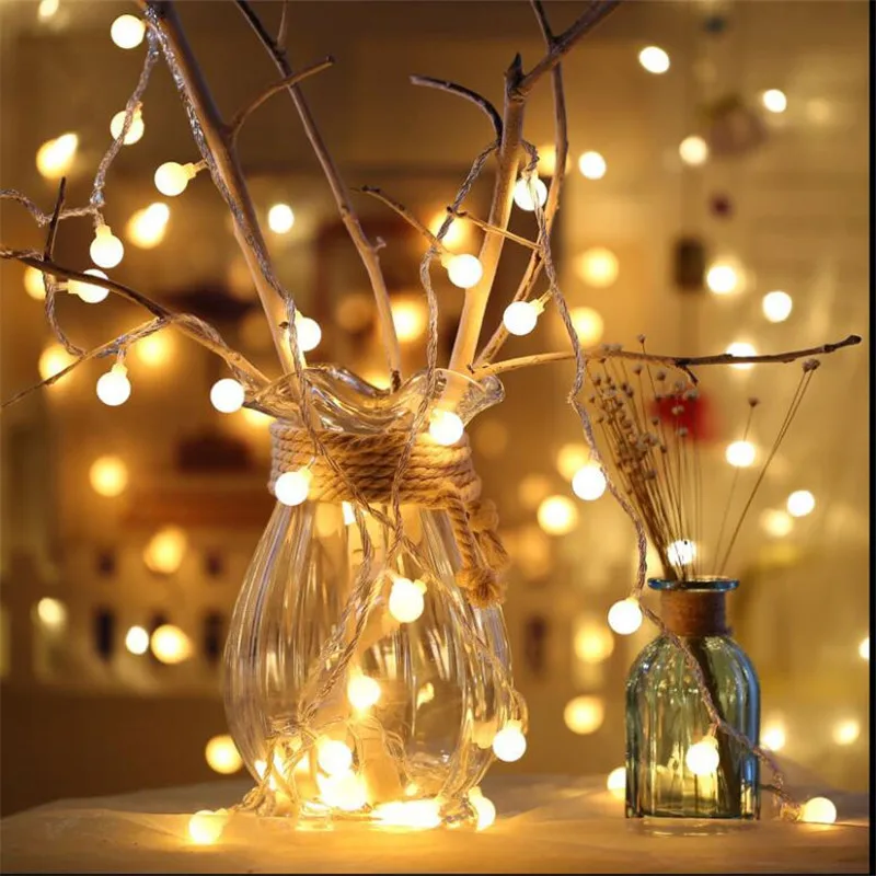 

7.5M Garland Xmas 50LED Ball String Light AA Battery Operated LED Fairy Lights for Christmas Tree Wedding Party Decor