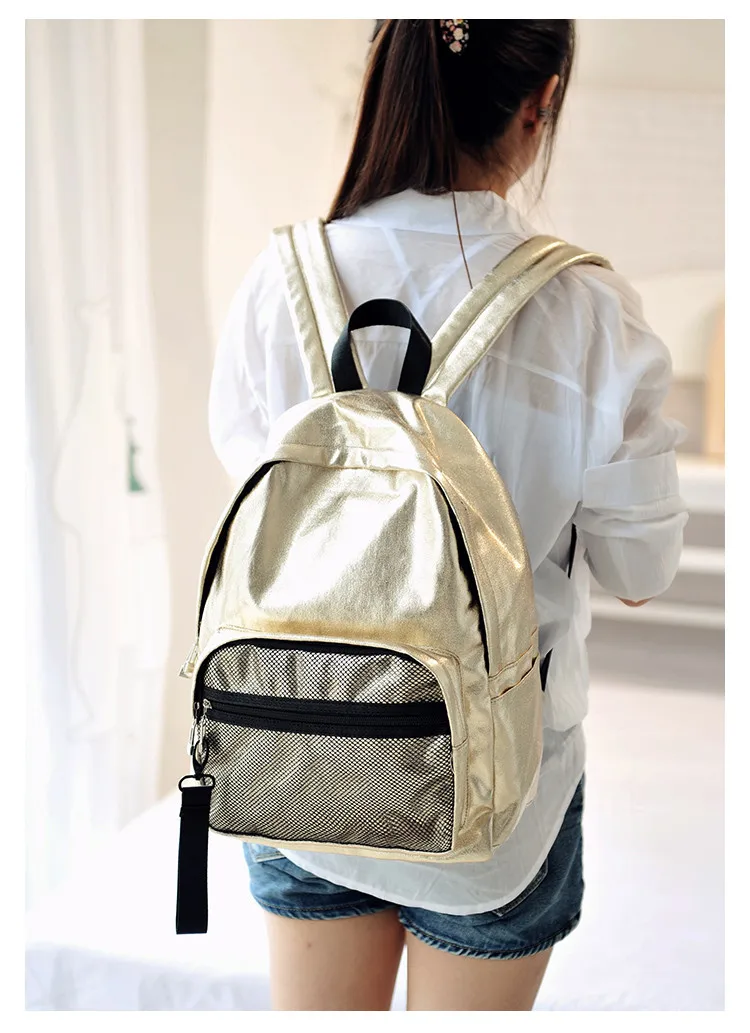 MJ Unisex Backpack Fashion Metallic Female Backpacks Casual Daypack Large Travel Bag Big Holographic Backpack Cool School Bags (12)