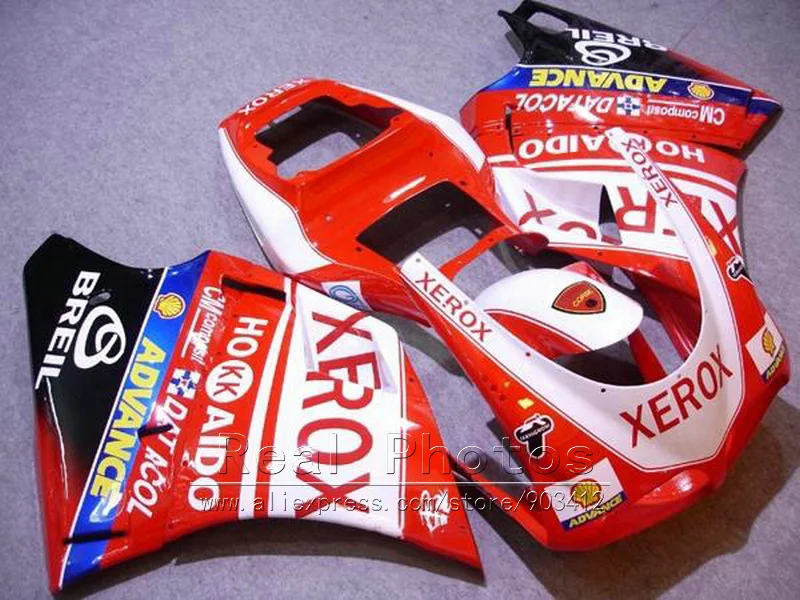 

Free customize injection mold fairing fit for Ducati 748 916 93-05 white sticker red fairings set 996 998 1993 1994-2005 DY08
