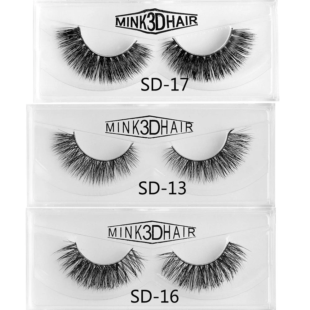 

1 Pair Mink Hair False Eyelashes Handmade Natural Black Long Soft Cilia Wispy Eye Lashes Women Beauty Makeup Extension Tools