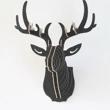 3D Животные голова оленя деревянная художественная модель дома Настенный декор держатели для хранения стеллажи подарок ремесло дропшиппинг