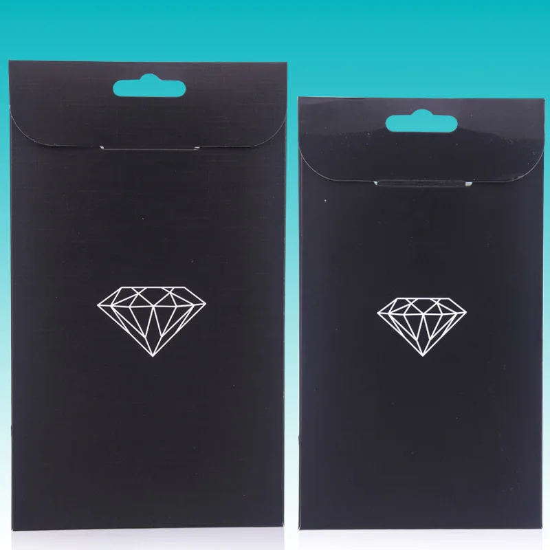 119*210mm Cell Phone Case Retail Package Black Paper Blank Packaging