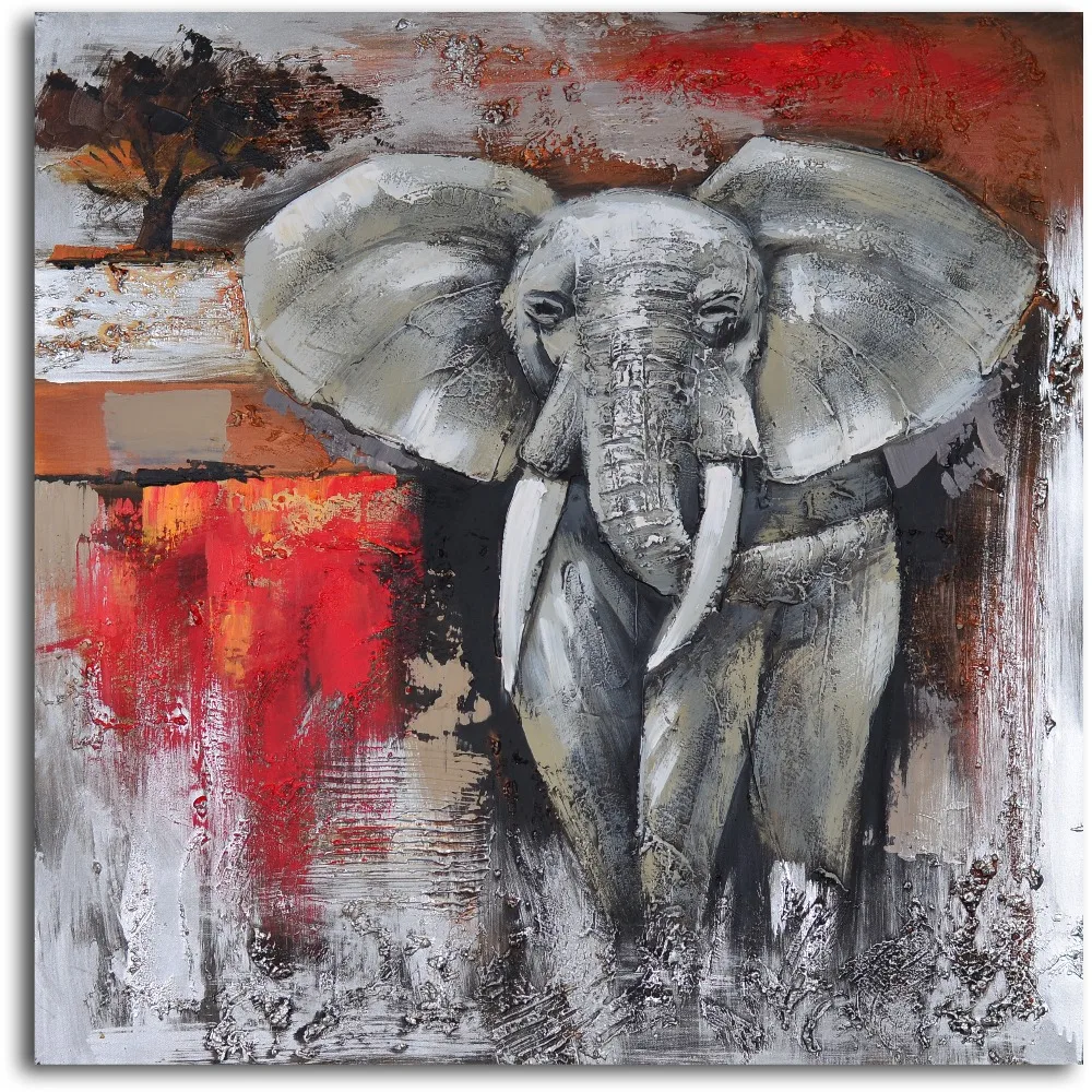Wild animal african elephant painting Canvas art Elephants Encounter